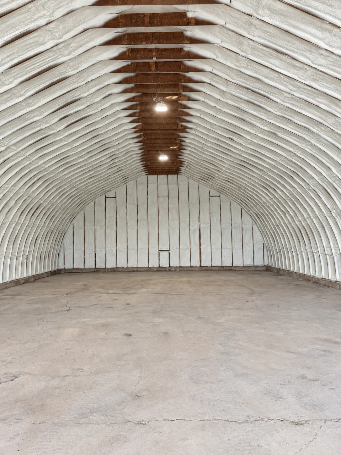 Citadel project: insulated arched building interior with ceiling lights